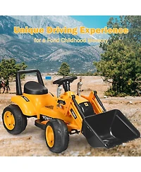 Sugift Kids Ride On Excavator Digger 6V Battery Powered Tractor