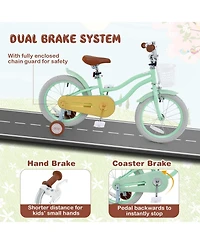 Sugift 16 Inch Kids Bike with Adjustable Seat and Bell for 3-8 Years Olds