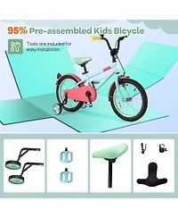 Sugift 16 inches Kids Bike with Adjustable Handlebar and Saddle