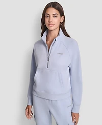 Dkny Sport Women's Studded-Logo Half-Zip Sweatshirt