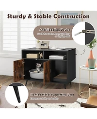 Sugift Cat Litter Box Enclosure with Storage Compartments and Pet Scratcher