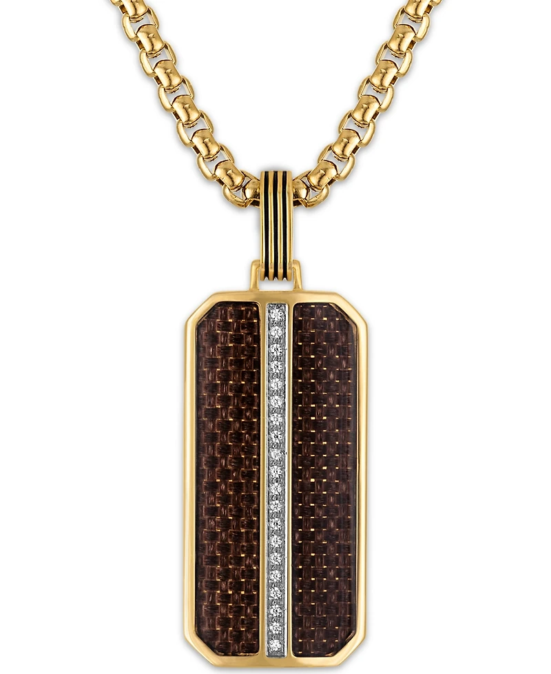 Esquire Men's Jewelry Diamond Pendant Necklace (1/10 ct. t.w.) in Stainless Steel