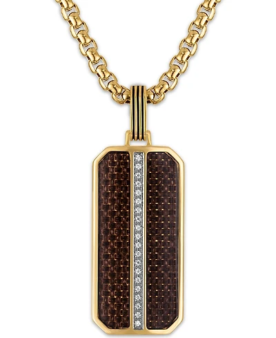 Esquire Men's Jewelry Diamond Pendant Necklace (1/10 ct. t.w.) in Stainless Steel