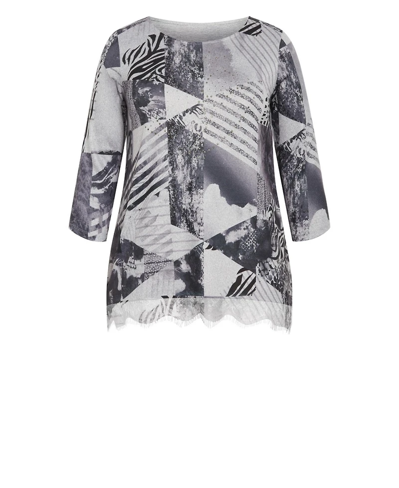 Avenue Women's Lace Hem Top