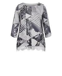 Avenue Women's Lace Hem Top