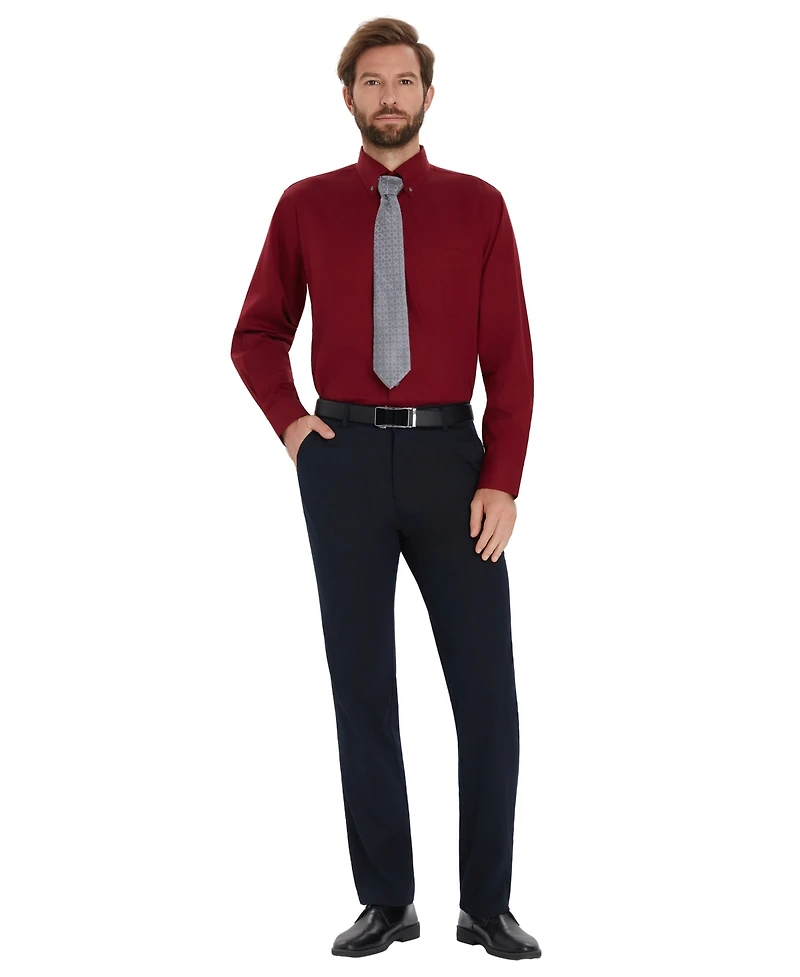 Club Room Men's Pinpoint Button Front Solid Dress Shirt, Macy's Exclusive