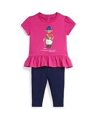 Polo Ralph Lauren Baby Girls Bear Top and Leggings, 2-Piece Set