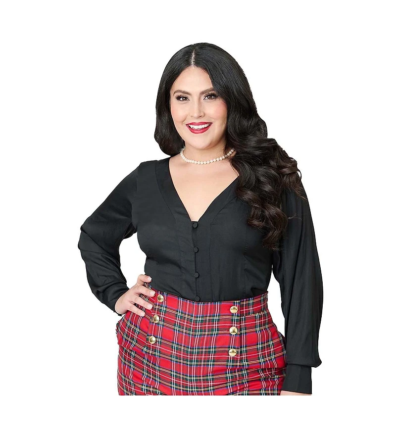 Unique Vintage Plus Long Sleeve Blouse