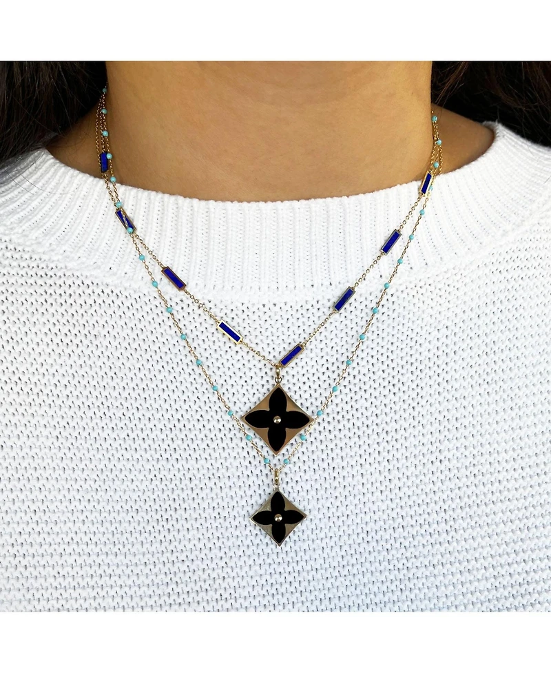 The Lovery Onyx Luxe Flower Charm 14K Gold 25 millimeters