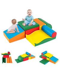 Costway 7 Pcs Lightweight Foam Corner Climber Toddlers Colorful Climbing Toys with Epe Foam