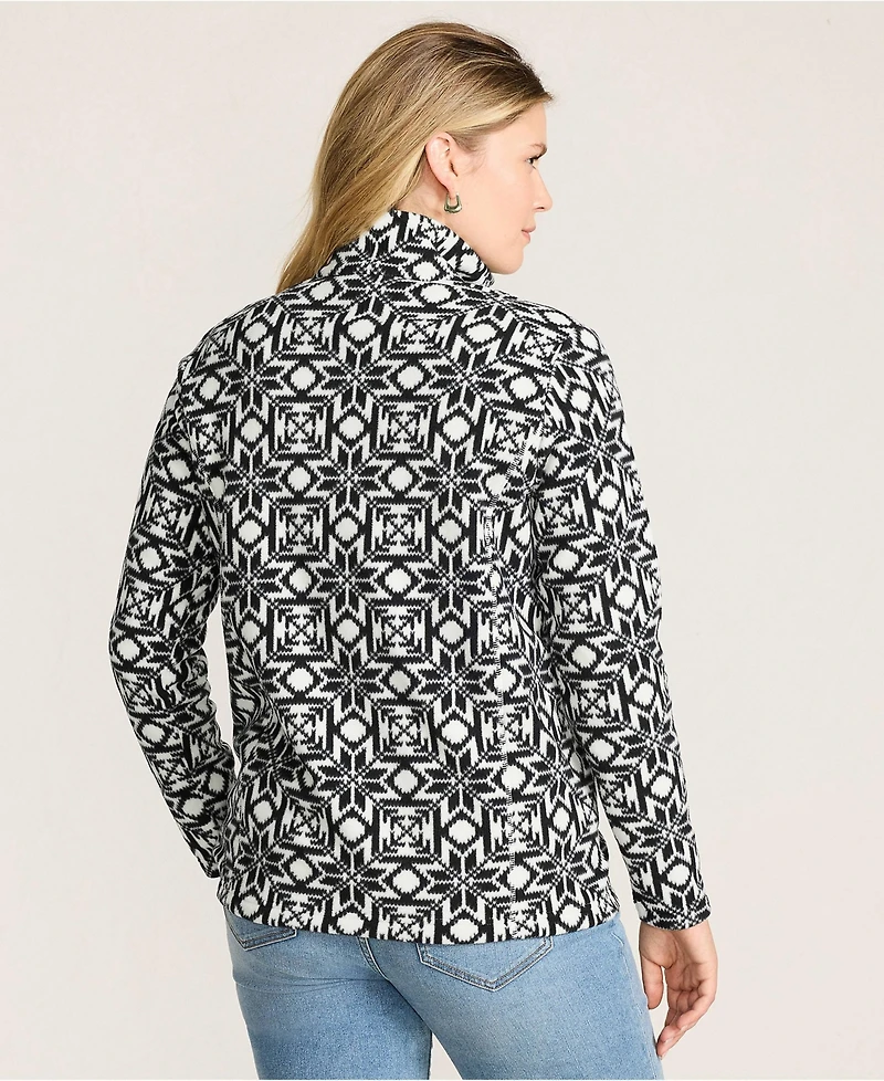 Lands' End Women's Tall Anyweather Fleece Quarter Zip Pullover Coat