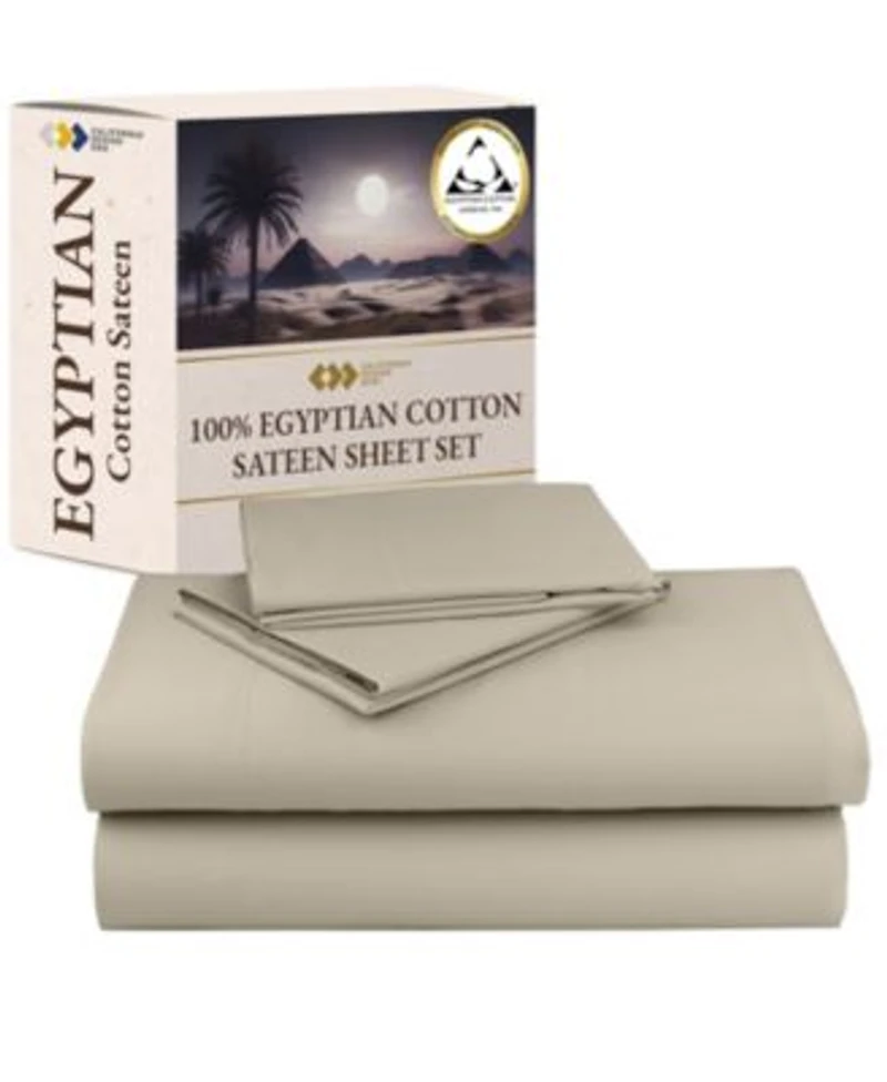100 Egyptian Cotton Sheets Full Sateen Set. These Luxury Bed Sheets Set Bear The Official Gold Seal Of Authenticity From Egyptian Cotton Association.