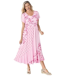 Woman Within Women's Within Mixed Print Maxi Dress