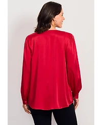 Avenue Women's Chain Detail Satin Top