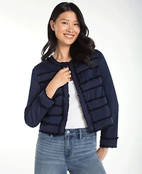 Liverpool Los Angeles Petite Collarless Fray and Lace Jacket