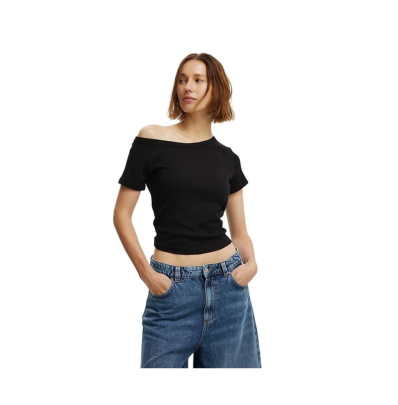 Cotton On Women's Arlie Asymmetric Short Sleeve