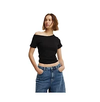 Cotton On Women's Arlie Asymmetric Short Sleeve