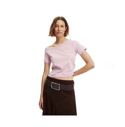 Cotton On Women's Arlie Asymmetric Short Sleeve