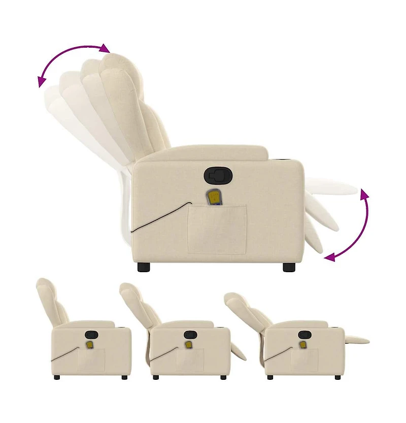 vidaXL Massage Recliner Chair Fabric