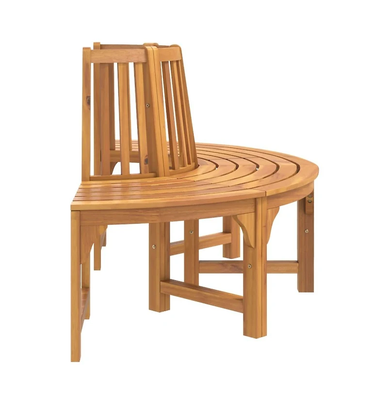 vidaXL Half Round Tree Bench 63" Solid Wood Eucalyptus