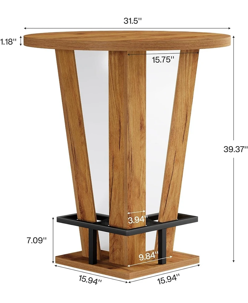 Tribesigns Round Bar Table, 39.4" H, for Small Spaces