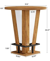 Tribesigns Round Bar Table, 39.4" H, for Small Spaces