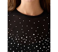 Steve Madden Women's Embellished Long-Sleeve Mini Dress