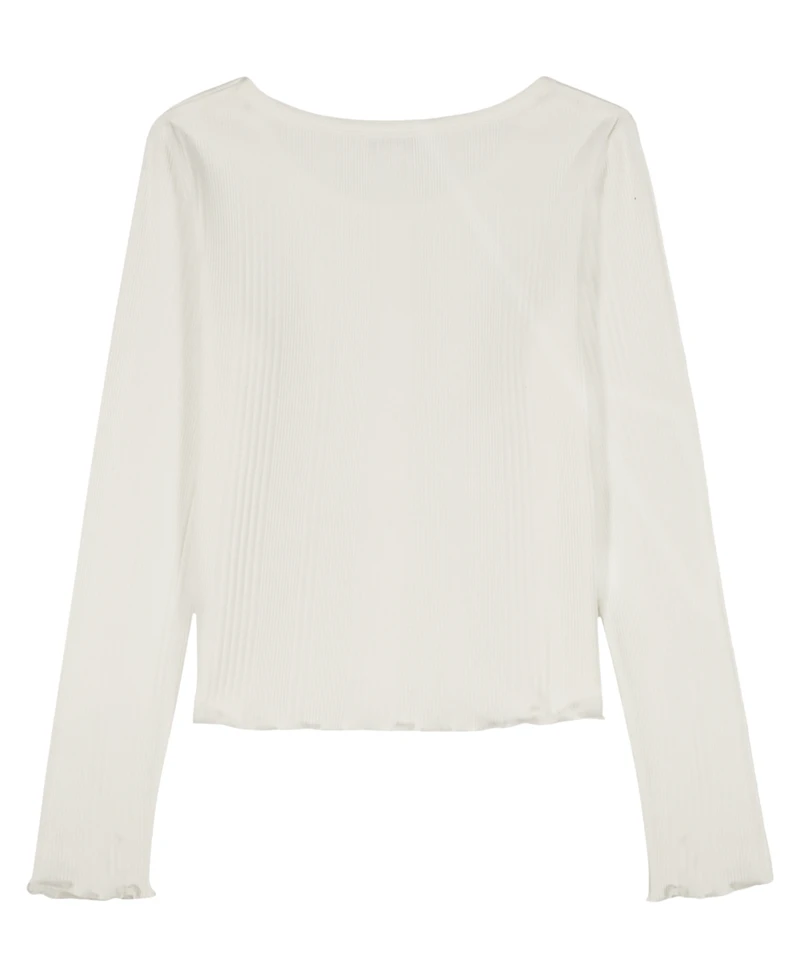 Calvin Klein Girls 7-16 Variegated Rib Long-Sleeve Top