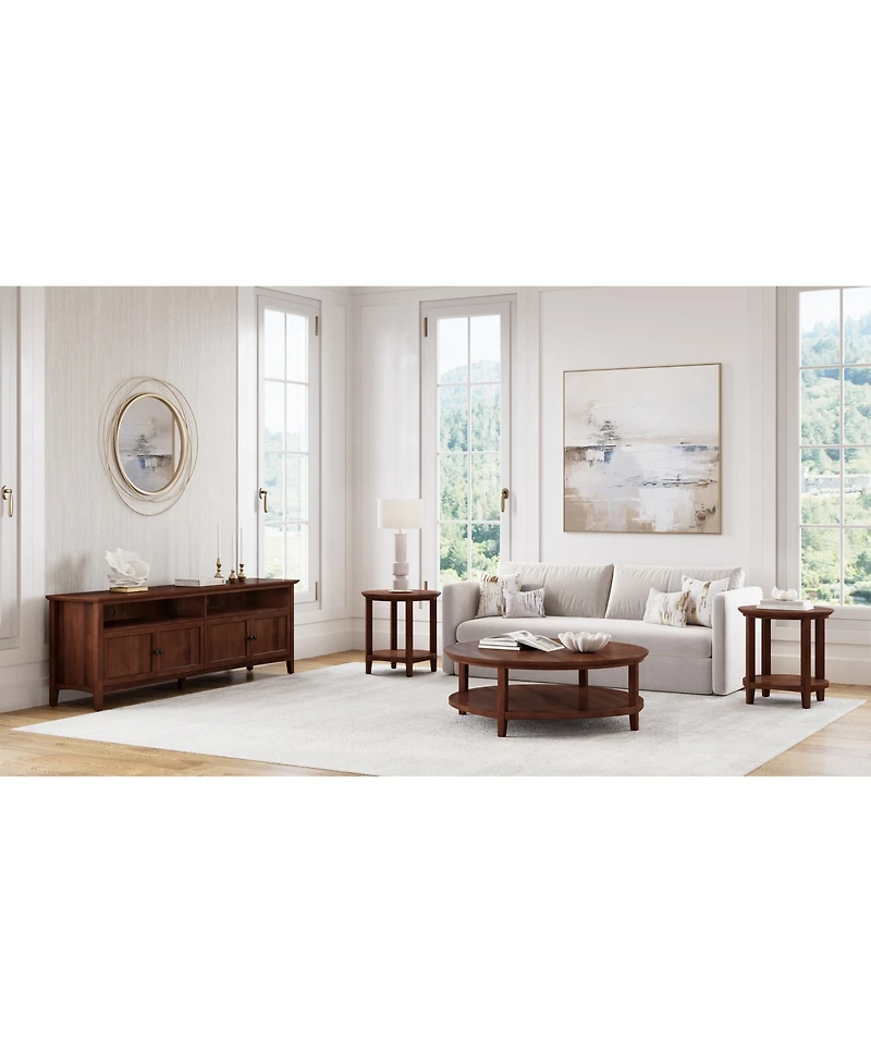 Furniture 47" Solid Wood Hedworth Round Coffee Table