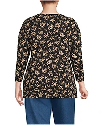 Lands' End Plus 3/4 Sleeve Cotton Supima Tunic