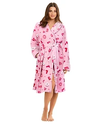 Dreams & Co. Women's Plush Hooded Wrap Robe