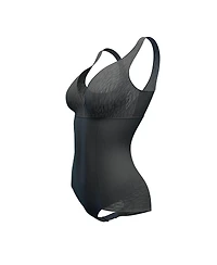 Leonisa Women's Sheer Stripe Detail Sculpting Bodysuit