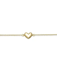 GiGiGirl Minimalist Heart Charm Extended Chain Bracelet White Gold Plated, 14K or 18K Rose Plated