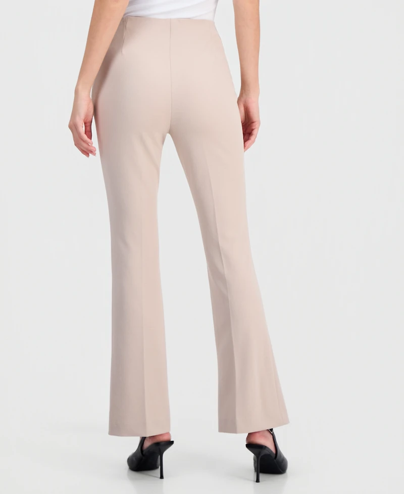 Bar Iii Women's Crepe High-Rise Flared-Leg Pants, Macy's Exclusive