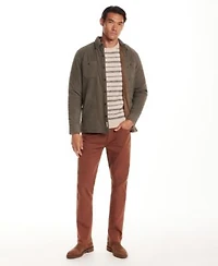 Weatherproof Vintage Mens Grid Collared Shirt Jacket Fuzzy Striped Crewneck Sweater Straight Fit Stretch Ribstop Pants