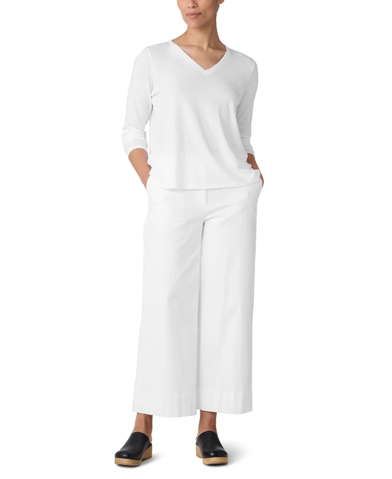 Eileen Fisher Women's V-Neck Long-Sleeve T-Shirt