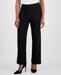 Ak Anne Klein Petite Textured Pull-On Pants