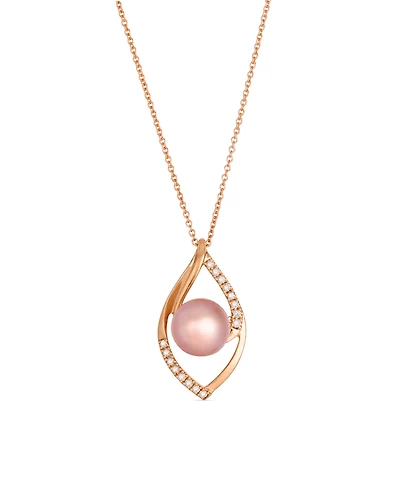 Le Vian Freshwater Pearl (8-9mm) & Nude Diamond (0.11 ct. t.w.) Pendant Necklace in 14k Strawberry Gold
