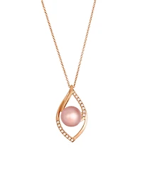 Le Vian Freshwater Pearl (8-9mm) & Nude Diamond (0.11 ct. t.w.) Pendant Necklace in 14k Strawberry Gold