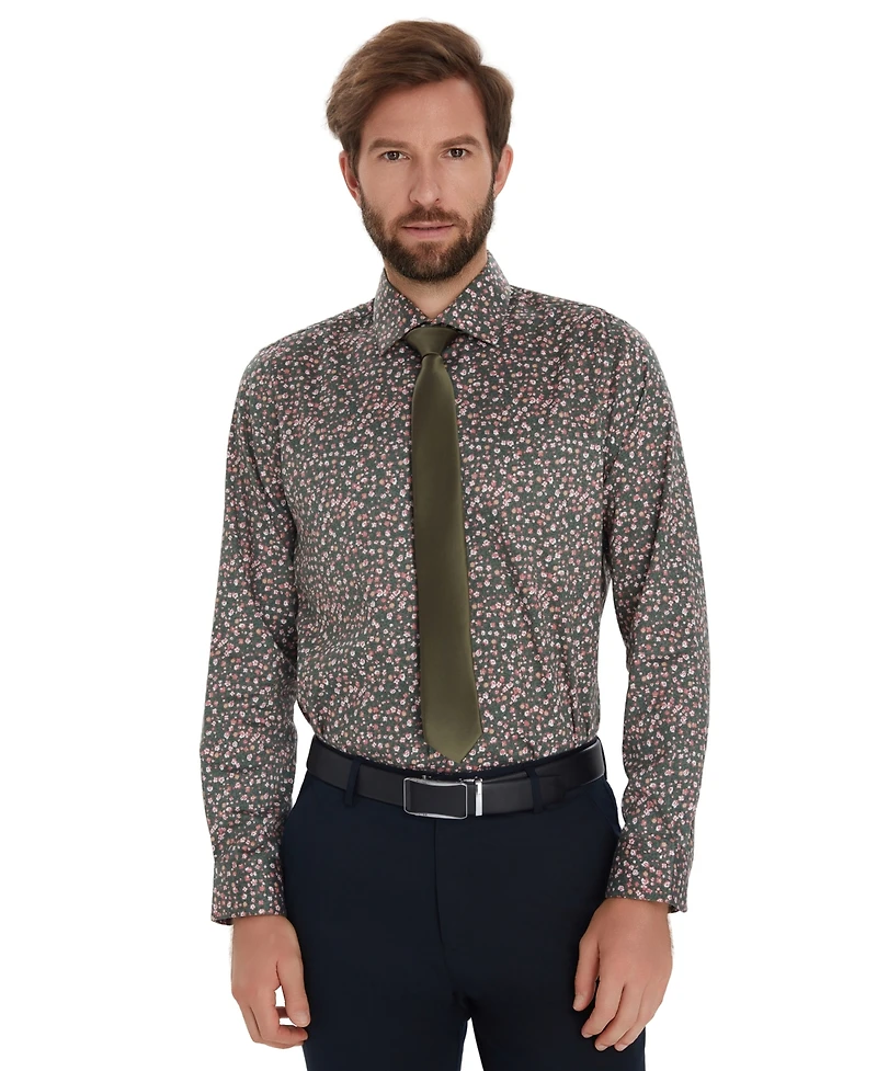 Bar Iii Men's Front Floral Print Dress Shirt, Macy's Exclusive