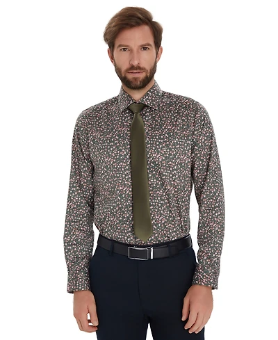 Bar Iii Men's Front Floral Print Dress Shirt, Macy's Exclusive