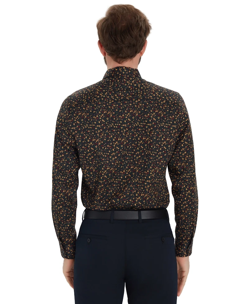 Bar Iii Men's Front Floral Print Dress Shirt, Macy's Exclusive
