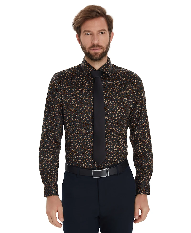 Bar Iii Men's Front Floral Print Dress Shirt, Macy's Exclusive