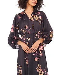 Vince Camuto Women's Long-Sleeve Smocked Waist Maxi Dress