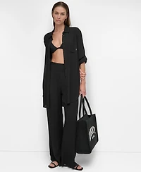 Dkny Women's Smocked-Waist Cover-Up Pull-On Pants