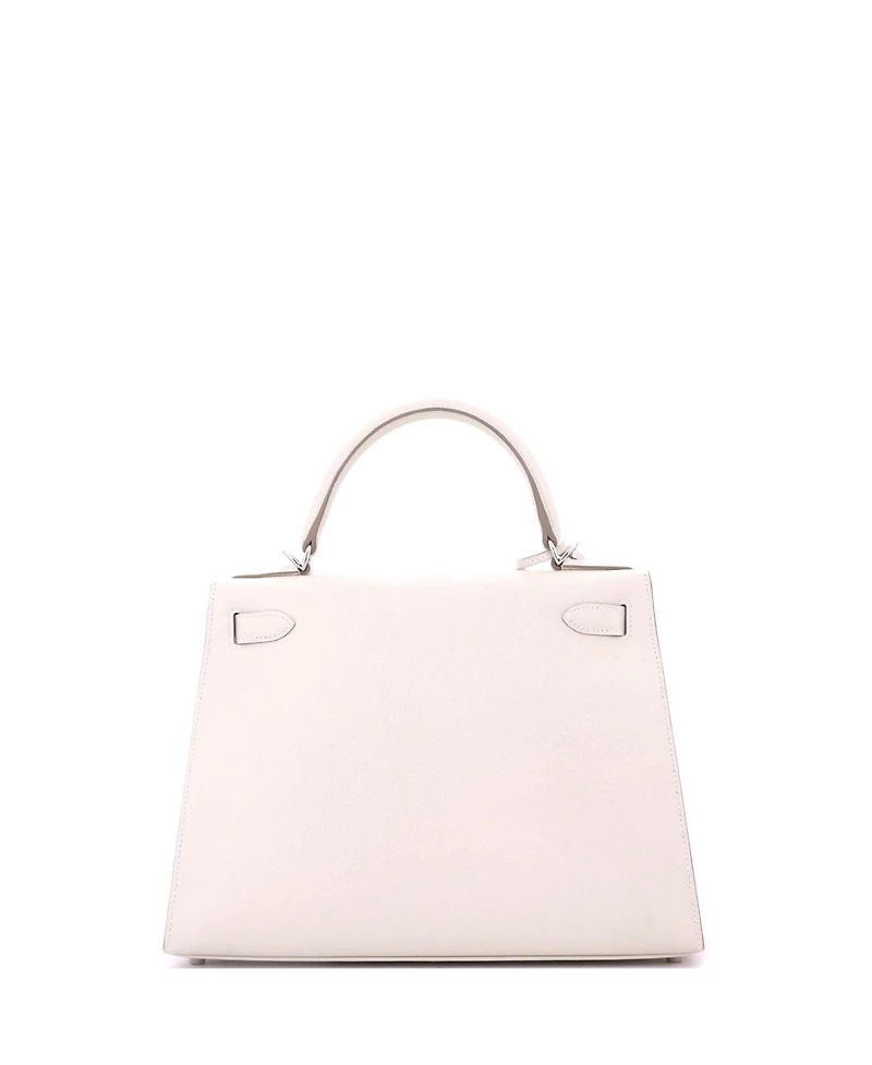 Pre-Owned HERMES Kelly 28 Handbag Light Epsom with Palladium Hardware