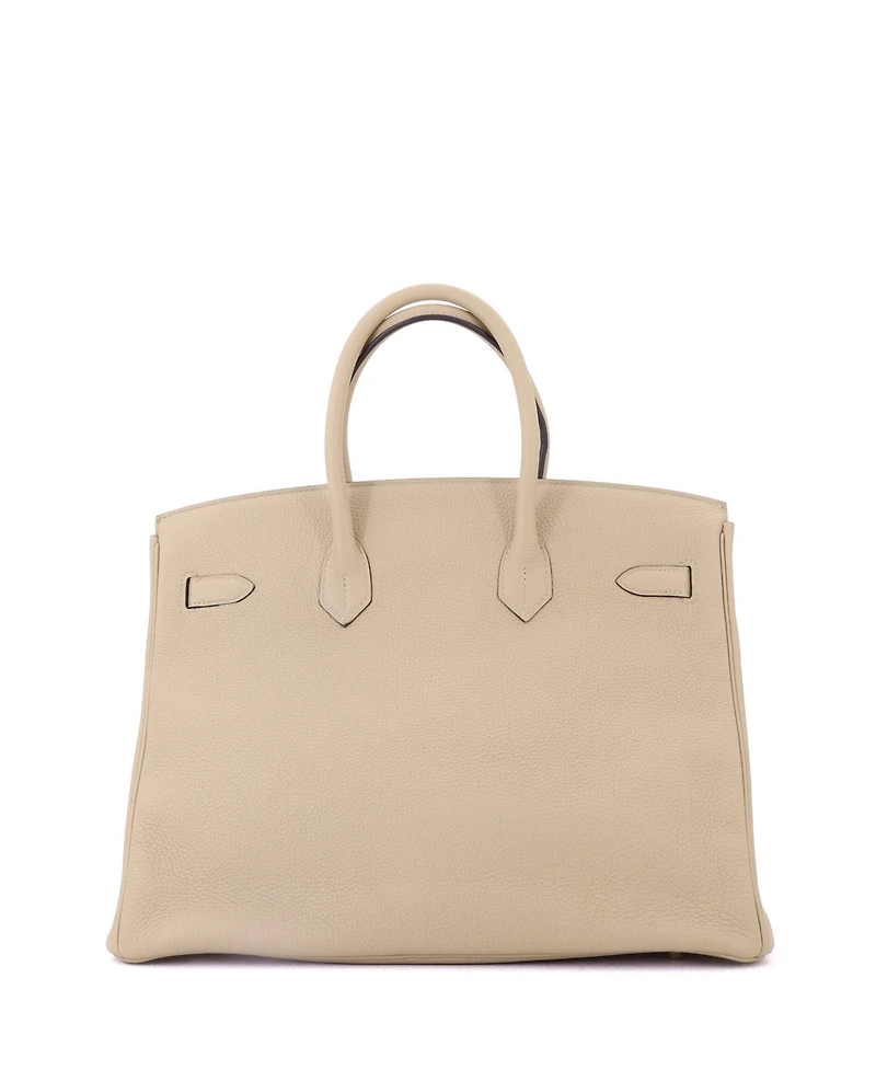 Pre-Owned Hermes Birkin Handbag Light Togo with Gold Hardware