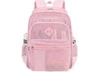 Mesh Backpack Heavy Duty, See Through School Backpack Transparent Bookbag for Swimming, Beach, Sports, Work, Travel