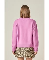 English Factory Women's Glitter Lettering Sweater