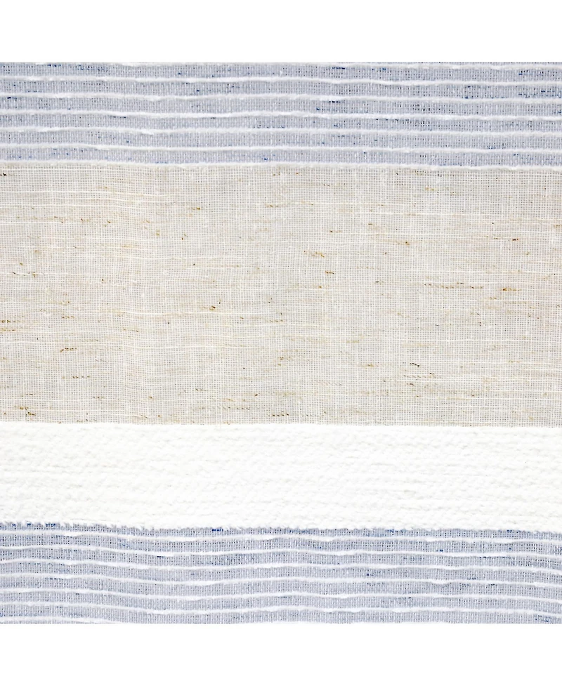 Habitat 100% Polyester Nathan Stripe Sheer Faux LinenDual Header Curtain Pane